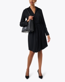 Look image thumbnail - Emporio Armani - Black Wrap Shirt Dress