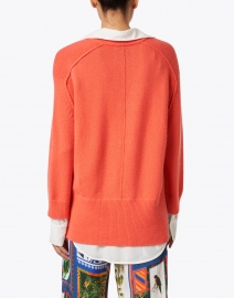 Back image thumbnail - Brochu Walker - Coral Cashmere Sweater with White Underlayer