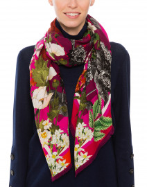 Geraldine Floral Print Wool and Cashmere Scarf
