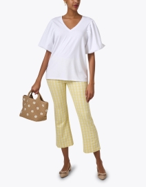 Look image thumbnail - Avenue Montaigne - Leo Yellow Print Pull On Pant