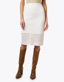 Front image thumbnail - TSE Cashmere - White Cutout Cashmere Skirt
