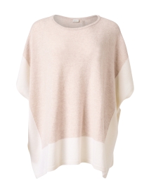Product image thumbnail - Kinross - Beige and White Cashmere Popover Sweater
