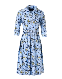 Audrey Blue Magnolia Print Dress