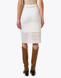 Back image thumbnail - TSE Cashmere - White Cutout Cashmere Skirt