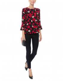 Red Floral Print Blouse