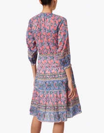 Bell - Colette Pink and Blue Floral Print Cotton Dress
