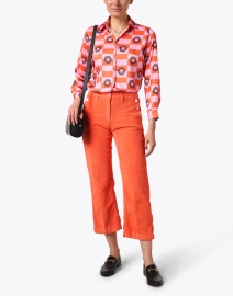 Look image thumbnail - Vilagallo - Isabella Pink and Orange Print Shirt
