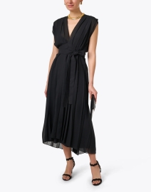 Look image thumbnail - Fabiana Filippi - Black Pleated Wrap Dress