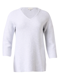 Product image thumbnail - Kinross - Grey Cotton Garter Stitch Sweater