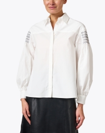 Front image thumbnail - Weekend Max Mara - Detroit White Smocked Shirt