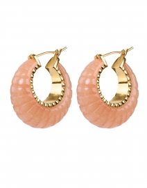 Bernadine Pink Jade with Gold Hoop Earrings