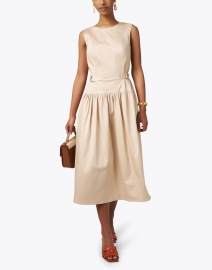 Look image thumbnail - Shoshanna - Clark Beige Cotton Poplin Dress