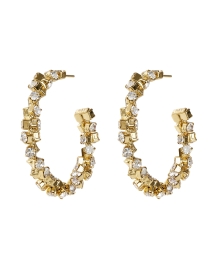 Product image thumbnail - Gas Bijoux - Trevise Gold and Crystal Hoop Earring
