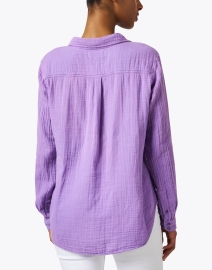 Back image thumbnail - Xirena - Scout Purple Cotton Gauze Shirt