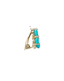 Back image thumbnail - Atelier Mon - Turquoise Cluster Stud Clip Earrings