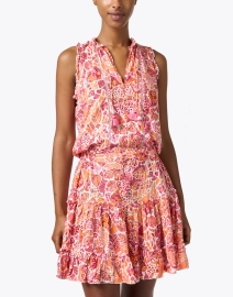 Front image thumbnail - Poupette St Barth - Clara Pink and Red Print Dress