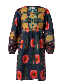 Lucie Navy Multi Print Cotton Dress 