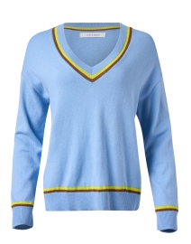 Blue Contrast Trim Sweater
