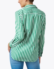 Back image thumbnail - Frank & Eileen - Frank Green and White Striped Cotton Shirt
