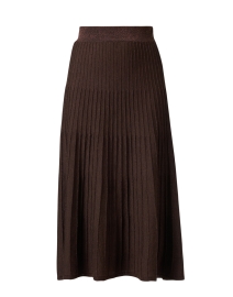 Brown Wool Pleated Skirt
