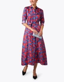 Look image thumbnail - Rosso35 - Multi Abstract Print Silk Dress