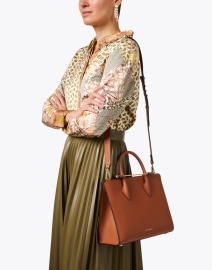 Look image thumbnail - Strathberry - Chestnut Brown Leather Tote Handbag 