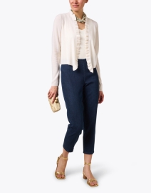 Look image thumbnail - Kinross - White Cashmere Cropped Cardigan