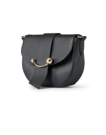 Front image thumbnail - Strathberry - Crescent Black Leather Crossbody Bag