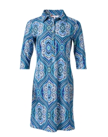 Product image thumbnail - Jude Connally - Susanna Blue Print Shirt Dress