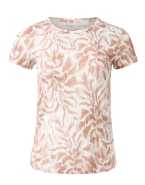 Pink and White Print Linen Tee