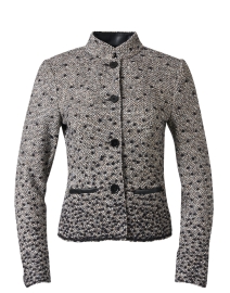 Product image thumbnail - Marc Cain - Grey and Black Wool Cotton Tweed Jacket