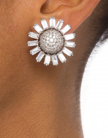 Crystal Sunflower Clip-On Earrings