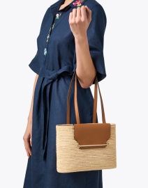 Look image thumbnail - Strathberry - The Strathberry Leather and Raffia Basket Bag