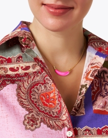 Look image thumbnail - Alexis Bittar - Pink Lucite Crescent Necklace