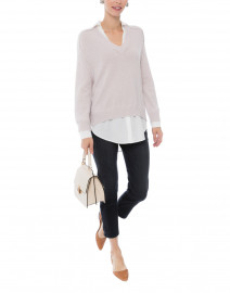 Lilac Ash Sweater with White Underlayer