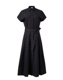 Product image thumbnail - Lafayette 148 New York - Black Eyelet Cotton Shirt Dress
