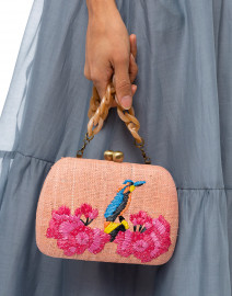 Lolita Peach Bird Embroidered Clutch