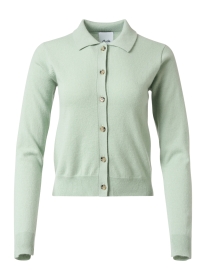 Product image thumbnail - Allude - Light Green Cashmere Polo Cardigan