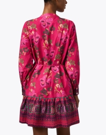 Back image thumbnail - Ro's Garden - Ines Red Floral Shirt Dress