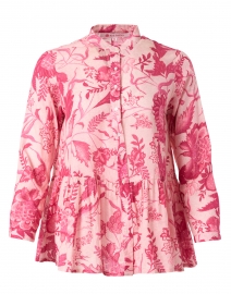 Ro's Garden - Chanderi Pink Floral Cotton Top