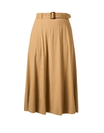 Product image thumbnail - Veronica Beard - Arwen Tan Belted Midi Skirt