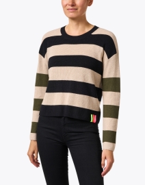 Front image thumbnail - Lisa Todd - Beige Multi Stripe Cotton Sweater