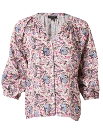 Product image thumbnail - Repeat Cashmere - Multi Floral Print Linen Blouse