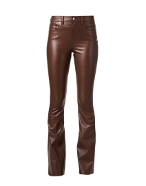 Product image thumbnail - Veronica Beard - Beverly Brown Faux Leather High Rise Flare Pant