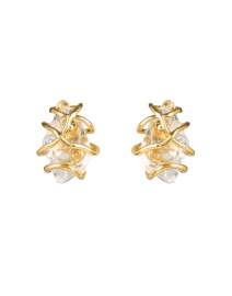 Product image thumbnail - Alexis Bittar - Gold and Lucite Post Earrings