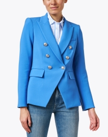 Front image thumbnail - Veronica Beard - Miller Blue Linen Dickey Jacket