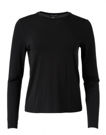 Product image thumbnail - Eileen Fisher - Black Stretch Cotton Jersey Top