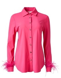 Product image thumbnail - Jude Connally - Randi Pink Feather Trim Blouse
