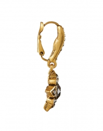Fabric image thumbnail - Oscar de la Renta - Gold Grey Crystal Encrusted Star Drop Earrings