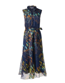 Product image thumbnail - Santorelli - Navy Floral Silk Dress